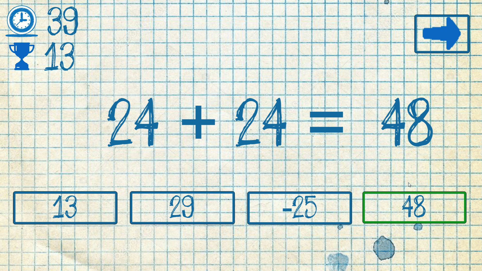 The young mathematician: Easy difficulty screenshot