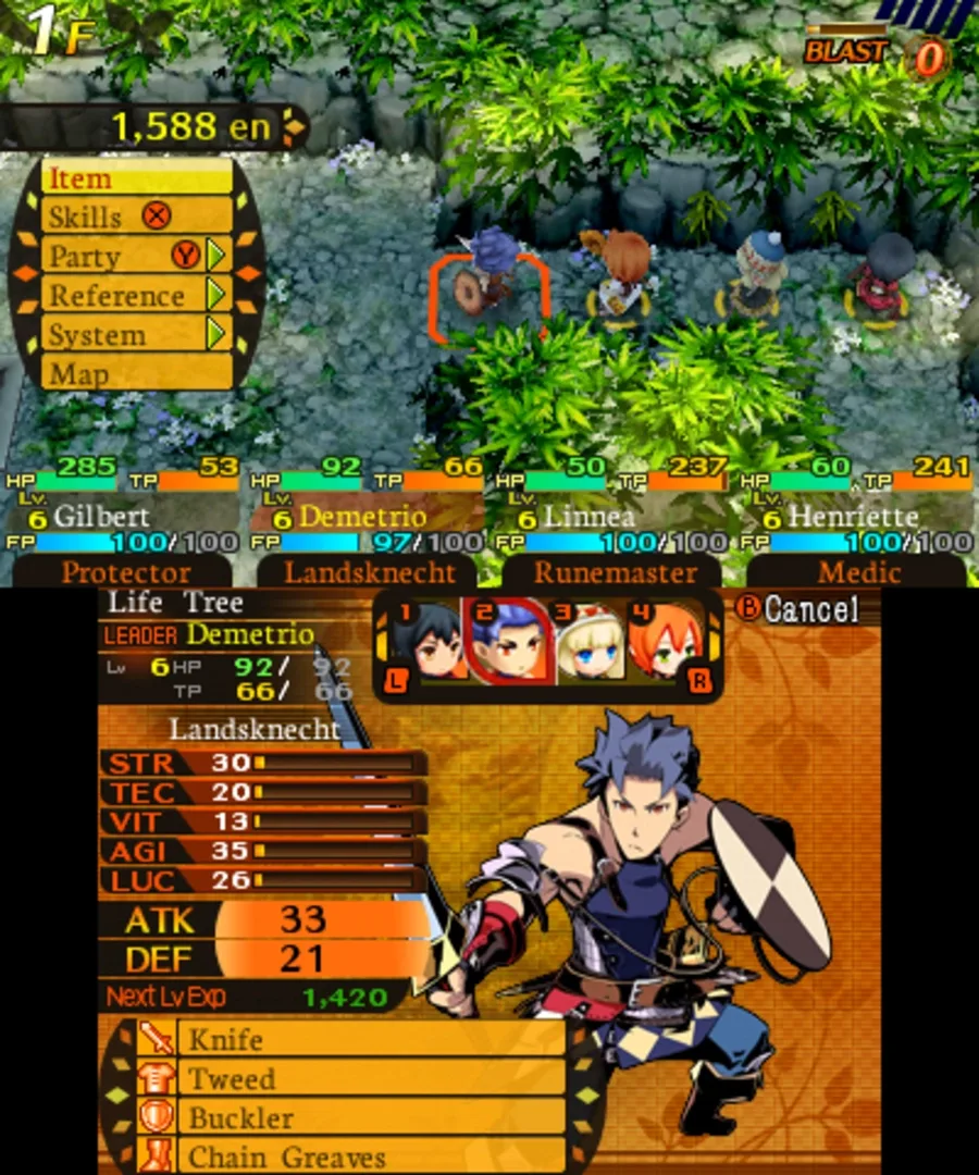 Captura de pantalla - Etrian Mystery Dungeon
