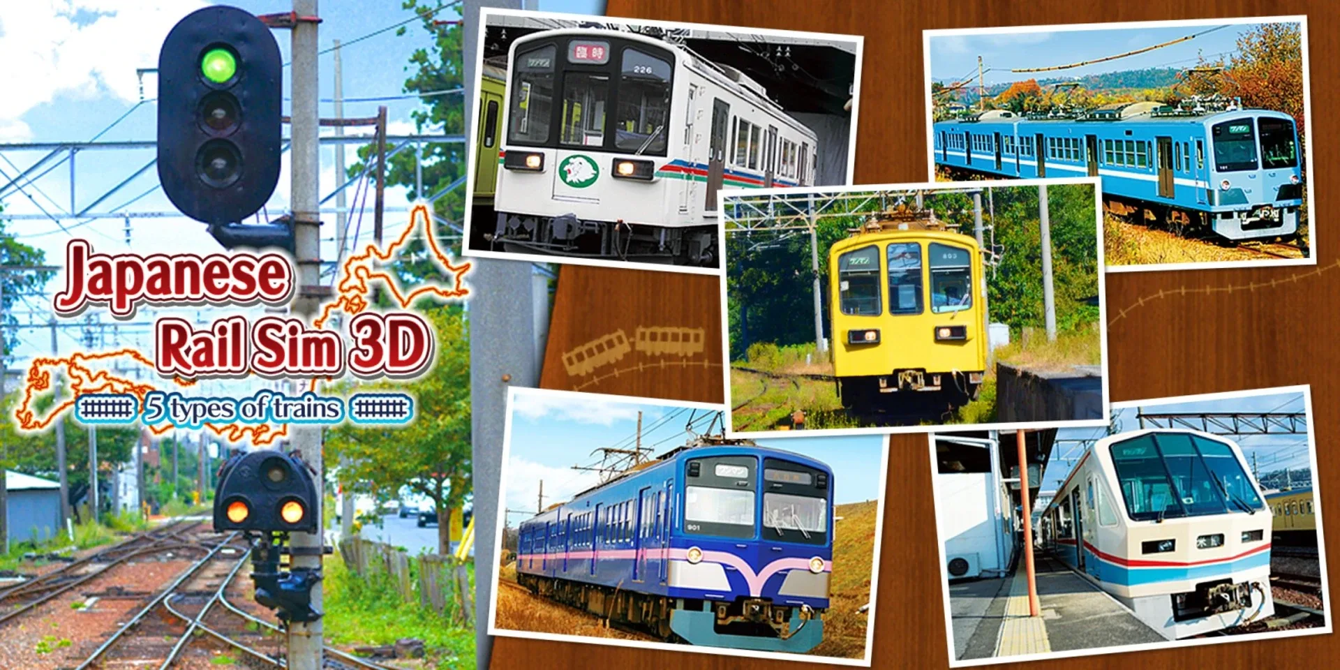 Japanese Rail Sim 3D: 5 types of trains