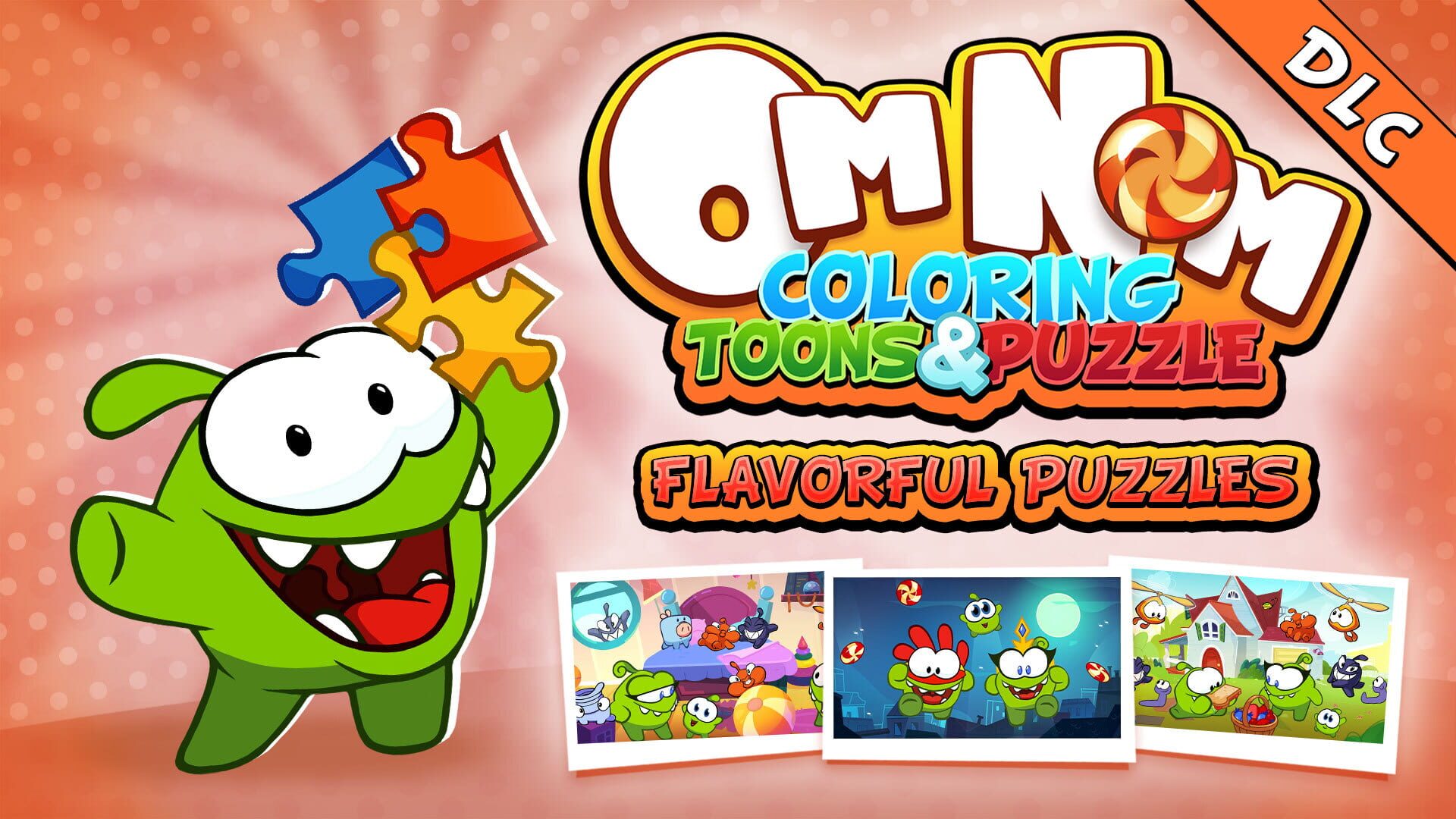 Om Nom: Coloring, Toons & Puzzle - Flavorful Puzzles artwork