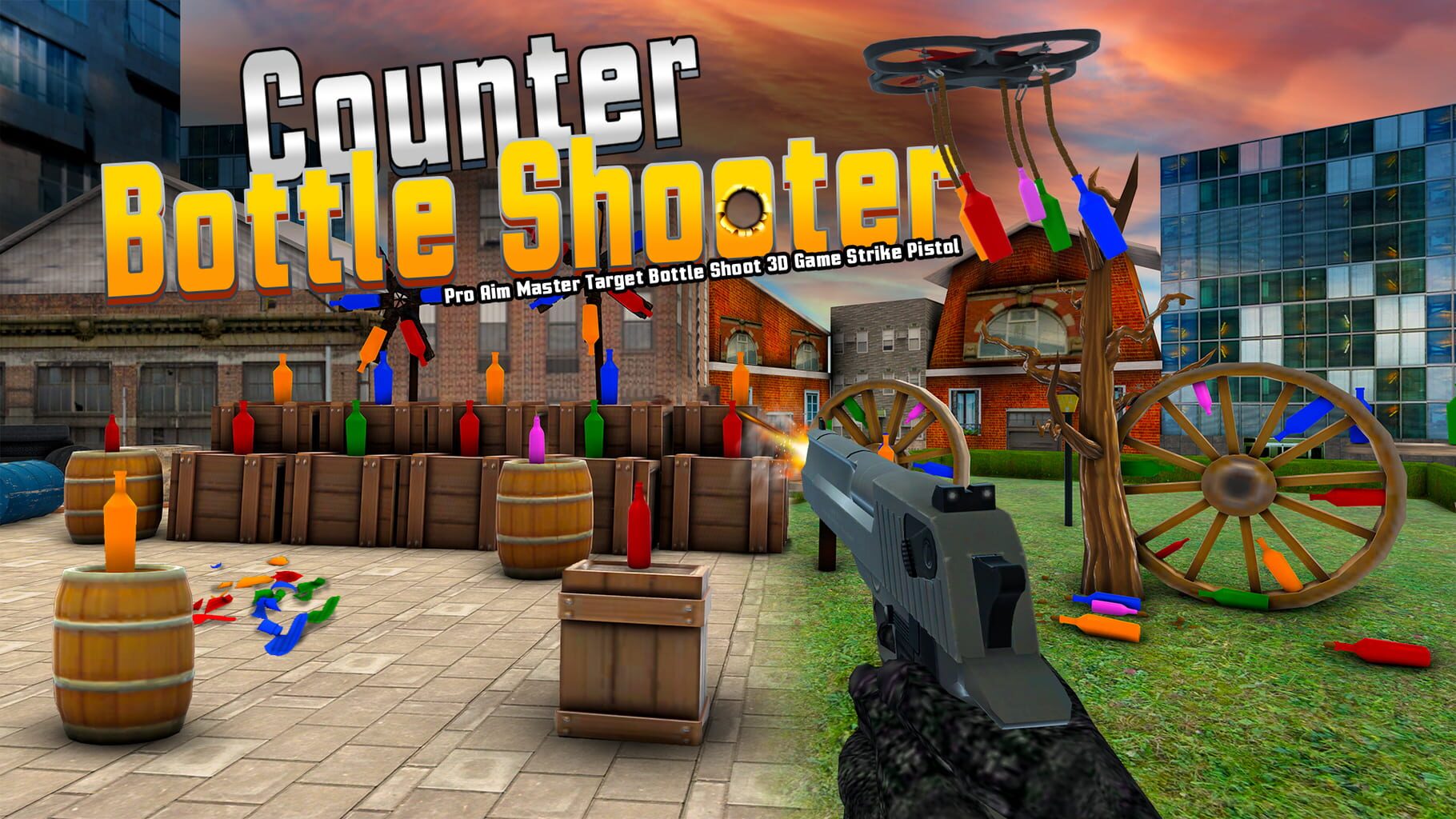 Counter Bottle Shooter: Pro Aim Master Target Bottle Shoot 3D Game Strike Pistol artwork