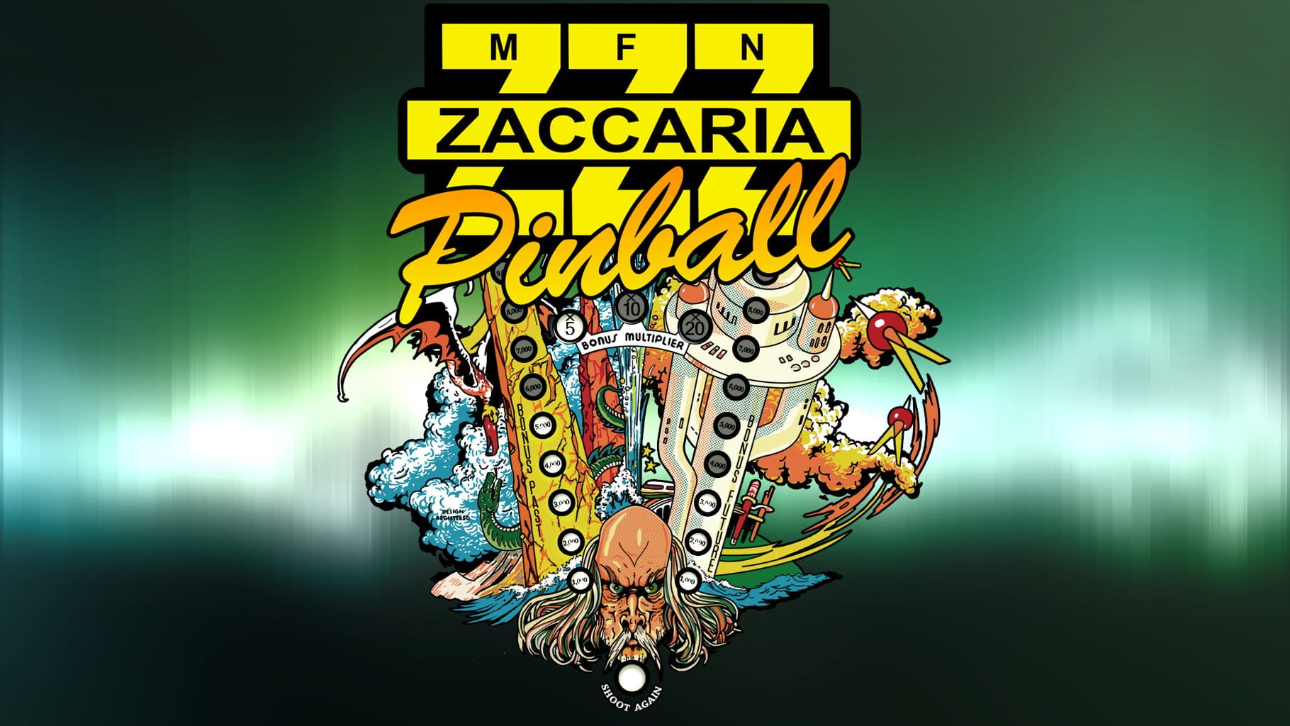 Zaccaria Pinball: Shooting the Rapids 2016 Table artwork