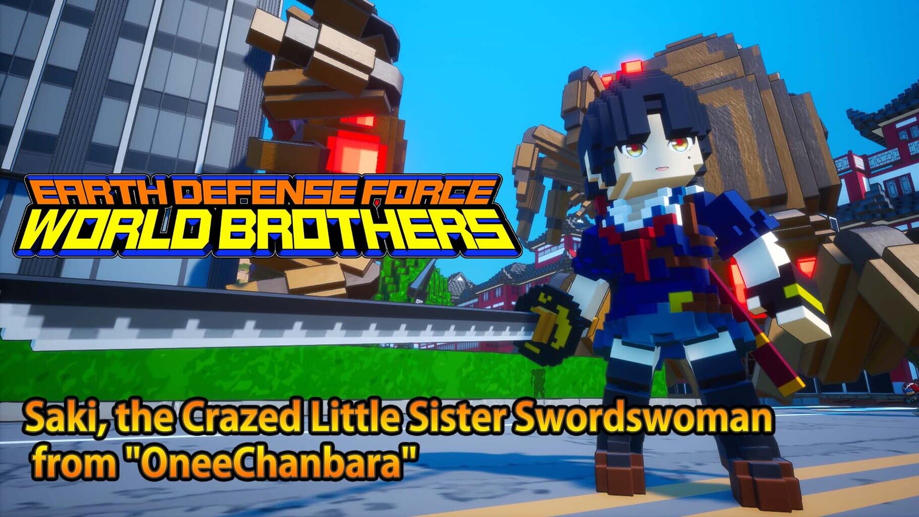 Earth Defense Force: World Brothers - Saki, the Crazed Little Sister Swordswoman from "OneeChanbara" artwork