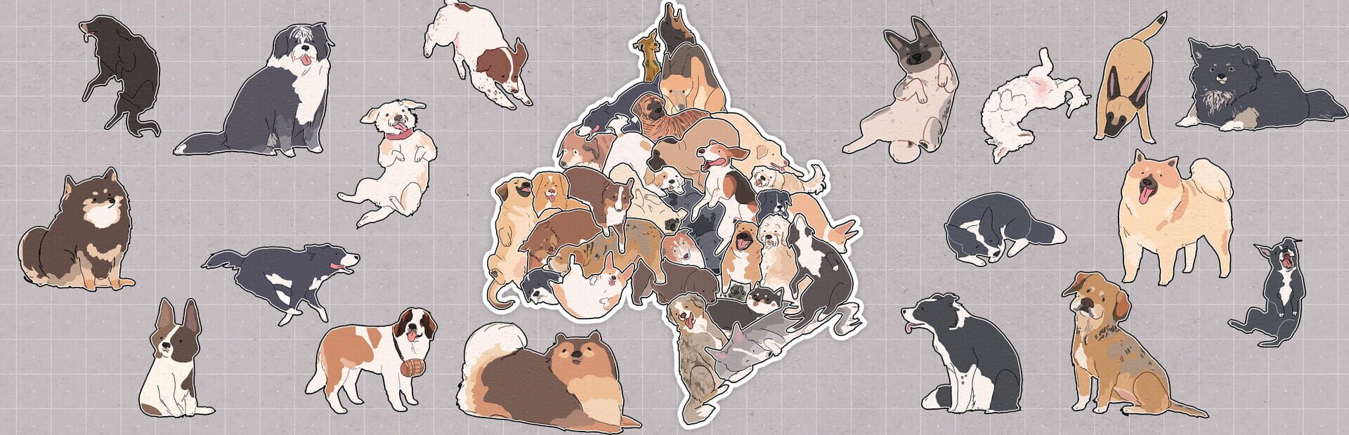 Artwork for Dogs Huddled Together