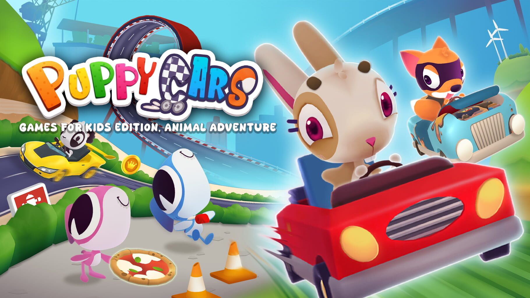 Puppy Cars: Games for Kids Edition, Animal adventure artwork