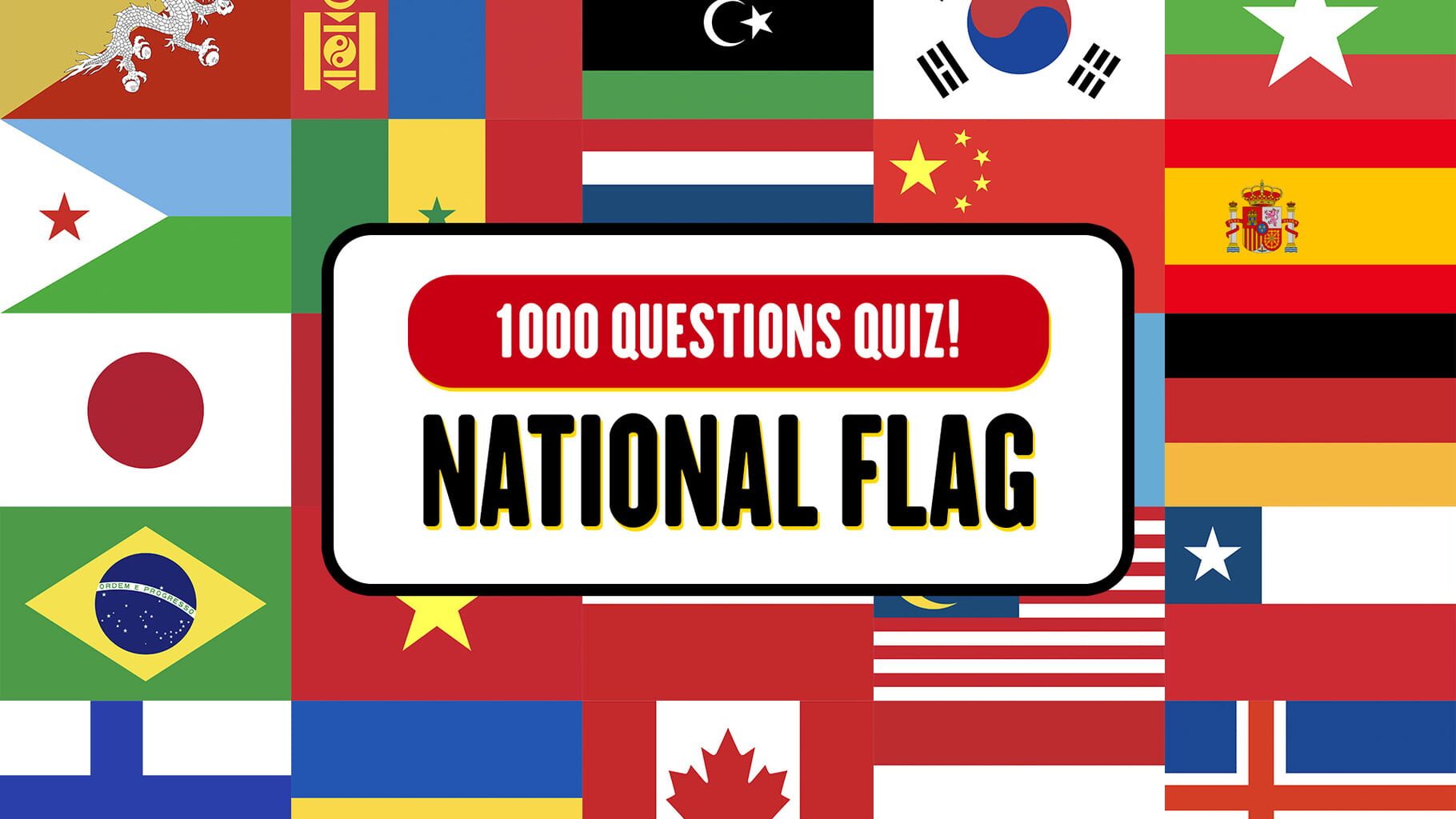 1000 Questions Quiz! National Flag artwork