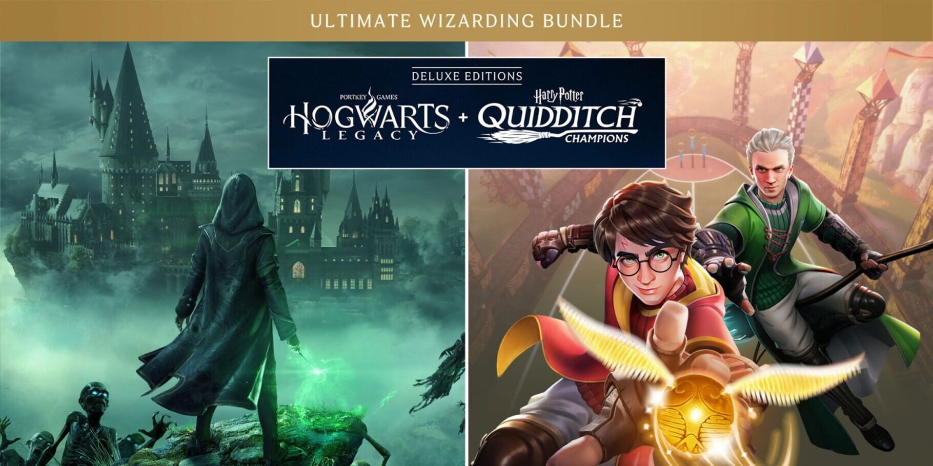 Artwork for Hogwarts Legacy + Harry Potter: Quidditch Champions Deluxe Editions Bundle