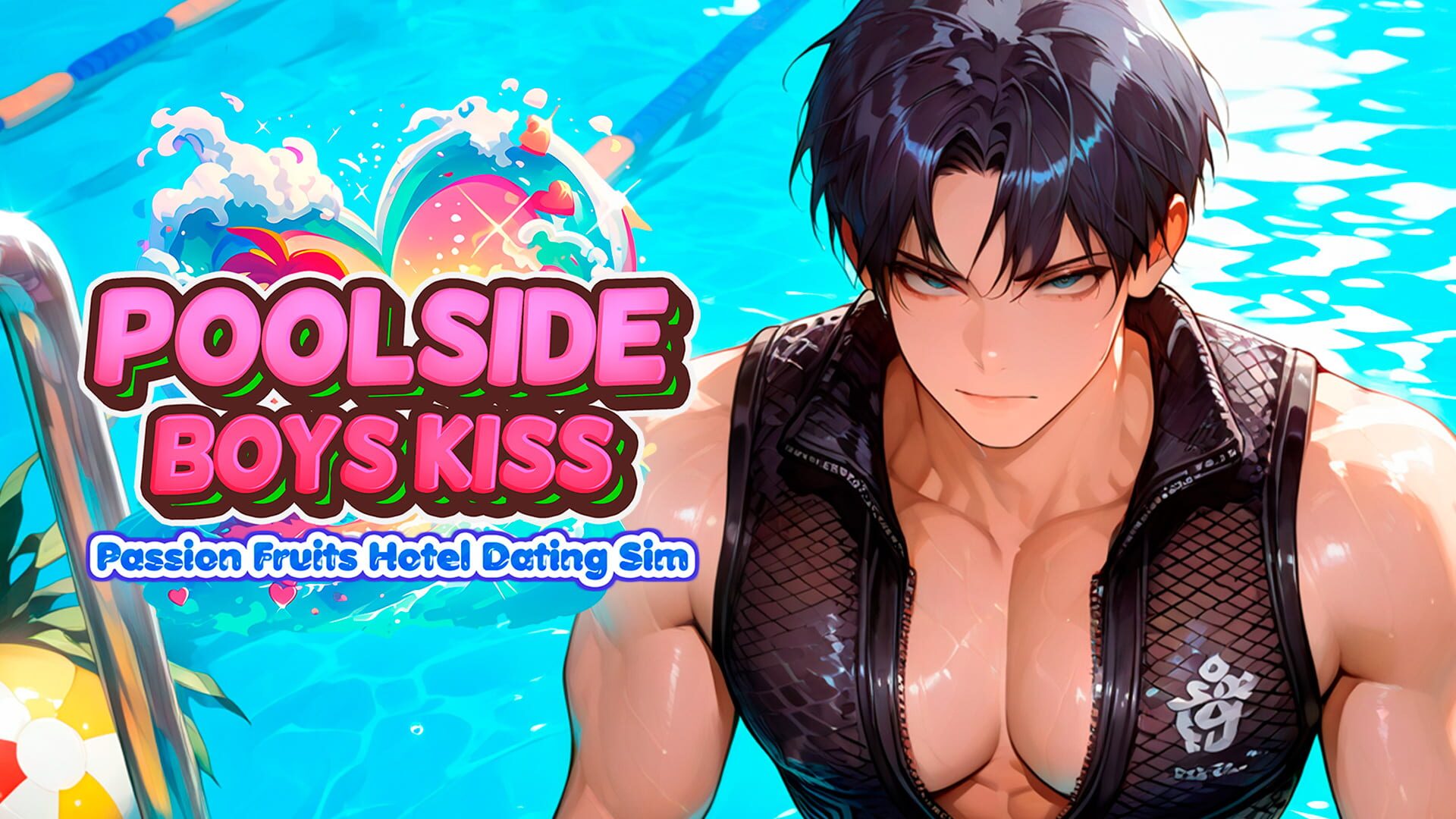 Artwork for Poolside Boys Kiss: Passion Fruits Hotel Dating Sim