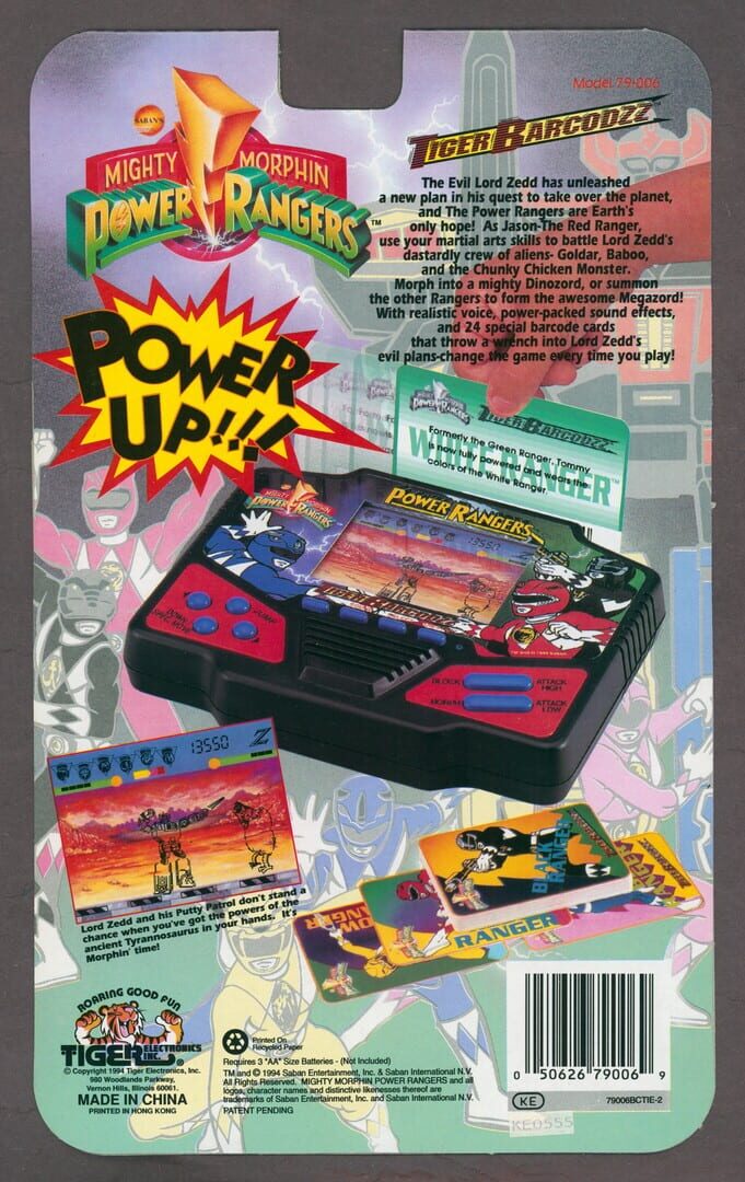 Mighty Morphin Power Rangers Tiger Barcodzz