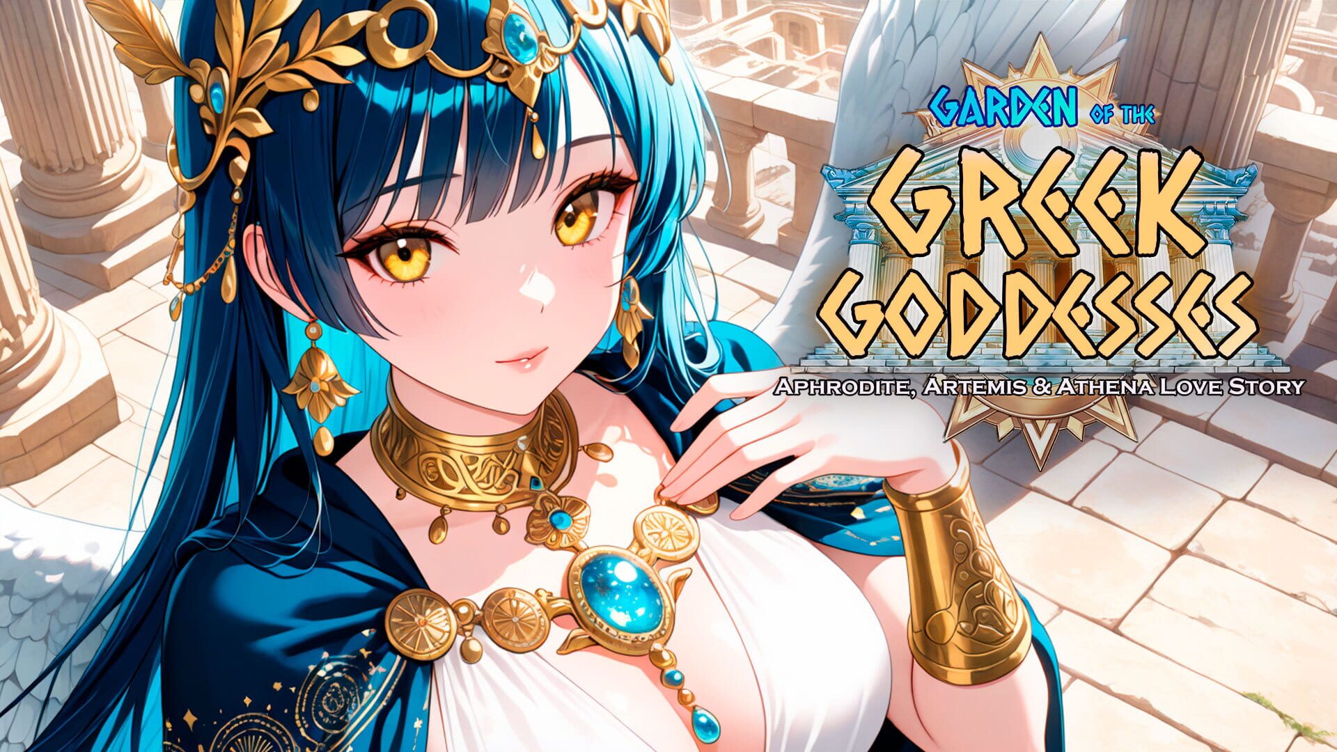 Garden of the Greek Goddesses: Aphrodite, Artemis & Athena Love Story. artwork