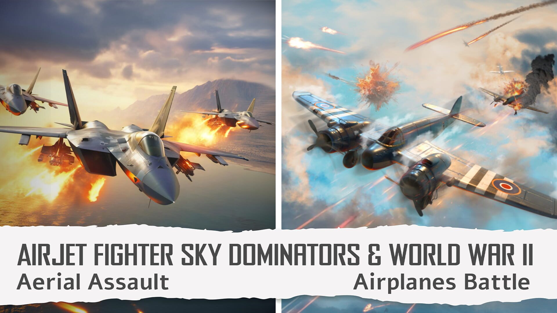 Artwork for AirJet Fighter Sky Dominators: Aerial Assault & World War II - Airplanes Battle