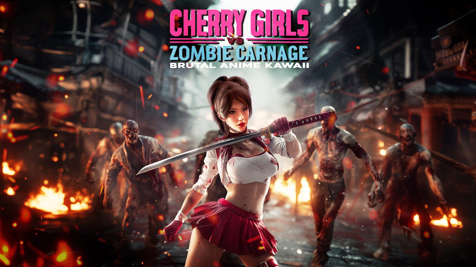 Artwork for Cherry Girls vs. Zombie Carnage: Brutal Anime Kawaii
