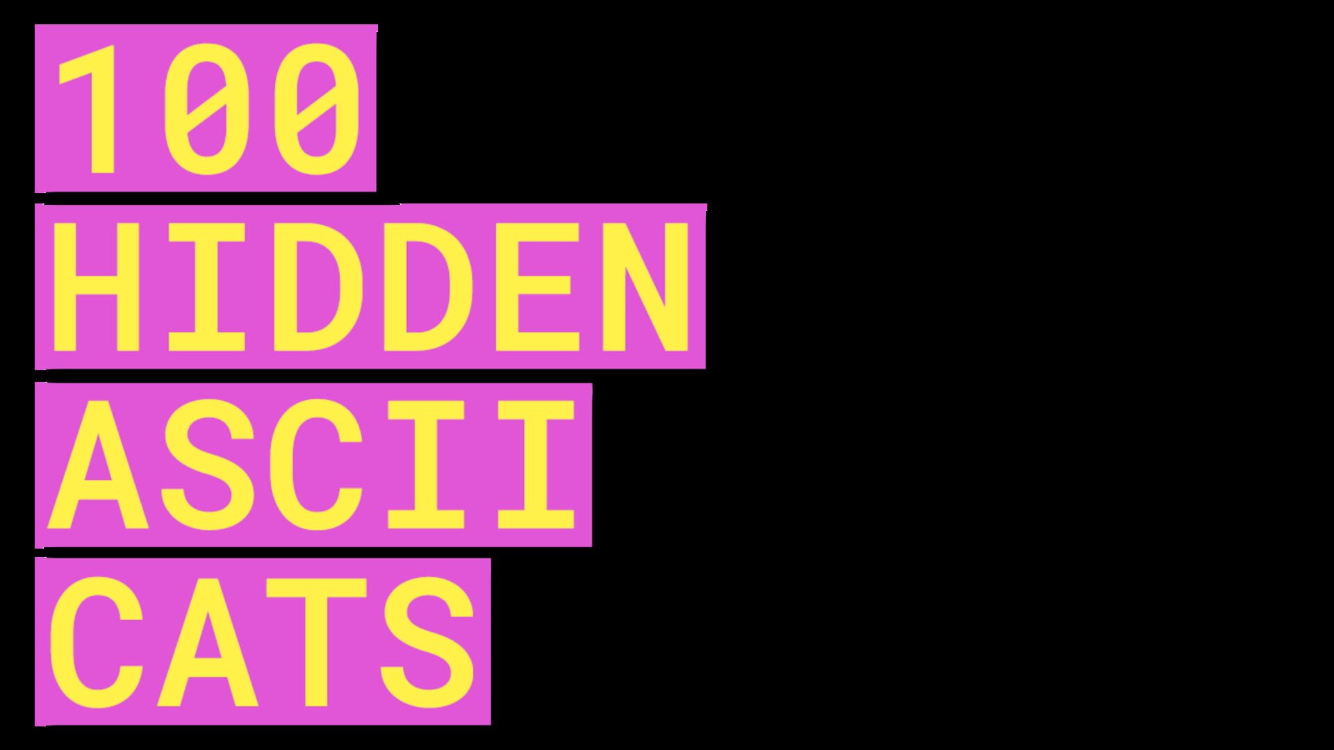 100 Hidden ASCII Cats