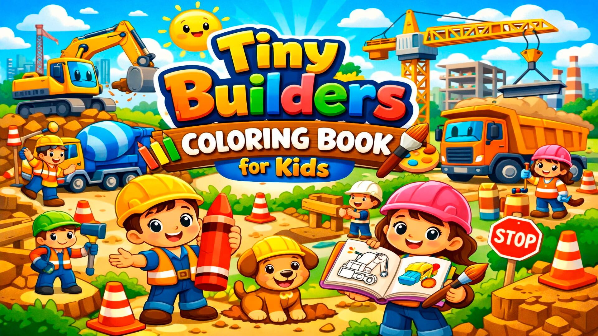 Artwork for Tiny Builders Coloring Book for Kids
