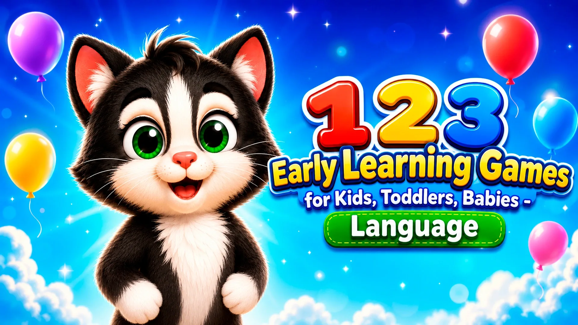 123 Early Learning Games for Kids, Toddlers, Babies: Language