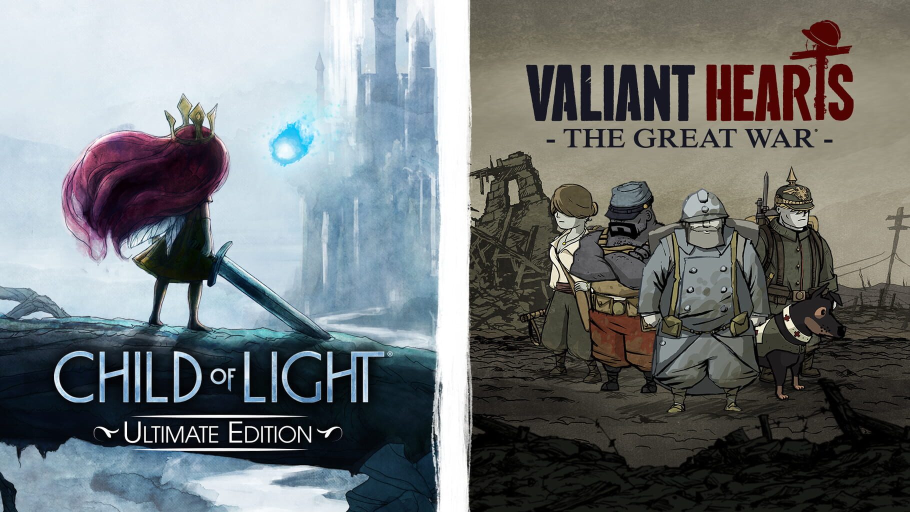 Child of Light: Ultimate Edition + Valiant Hearts: The Great War artwork