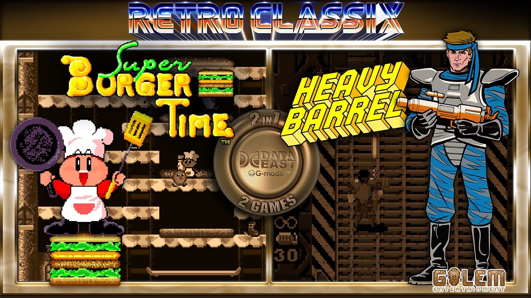 Retro Classix 2-in-1 Pack: Heavy Barrel & Super Burger Time artwork