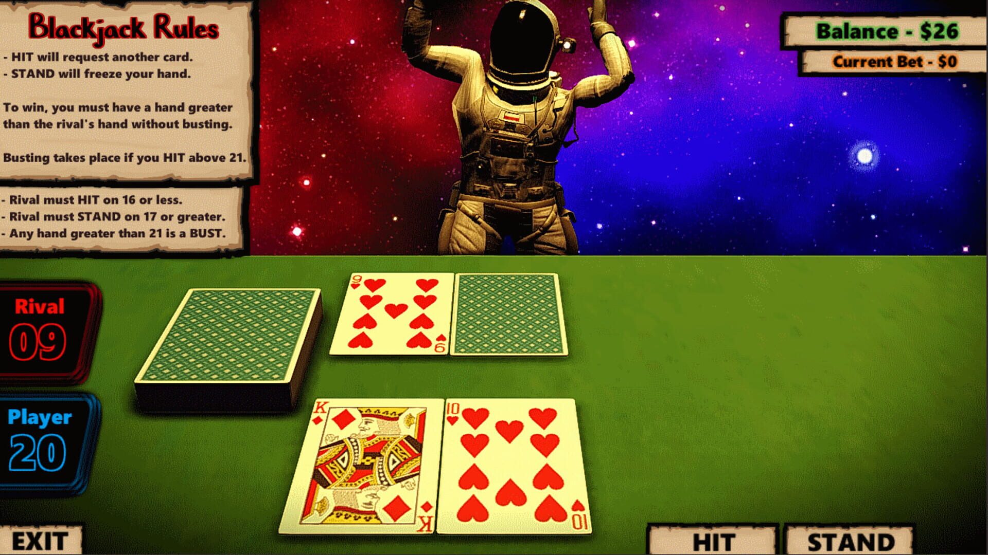 Blackjack In Space - Screenshot