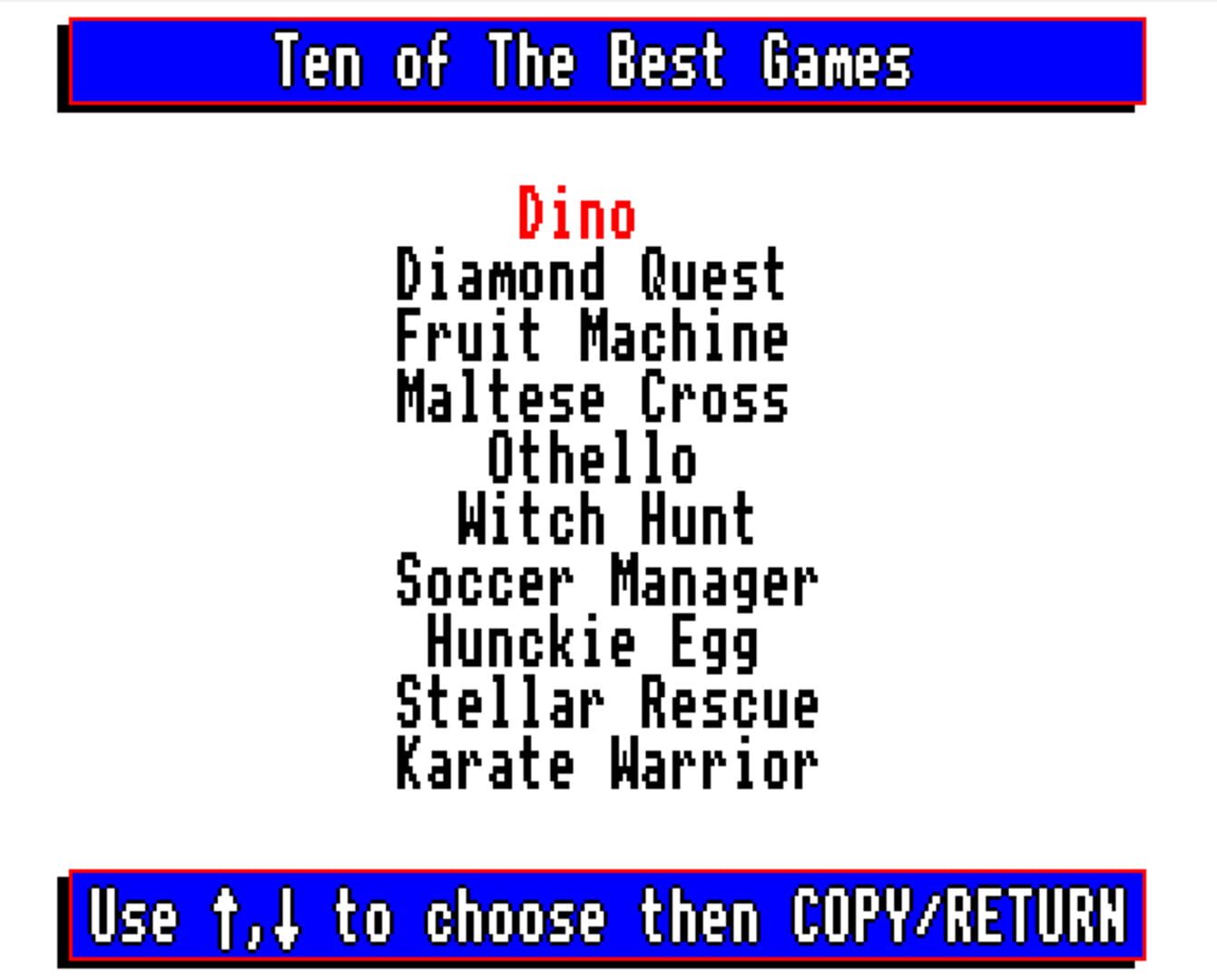 Ten of the Best Games