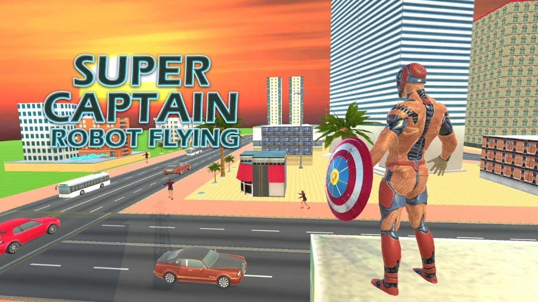 Superhero Captain Robot Flying Newyork City War (2020)