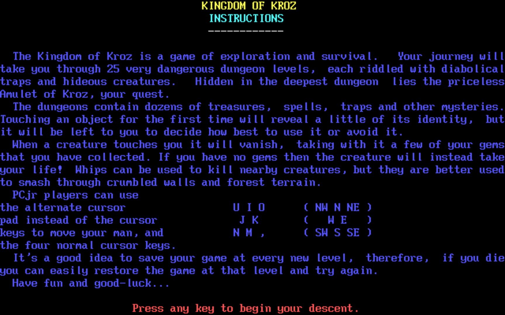 Kingdom of Kroz (1988)