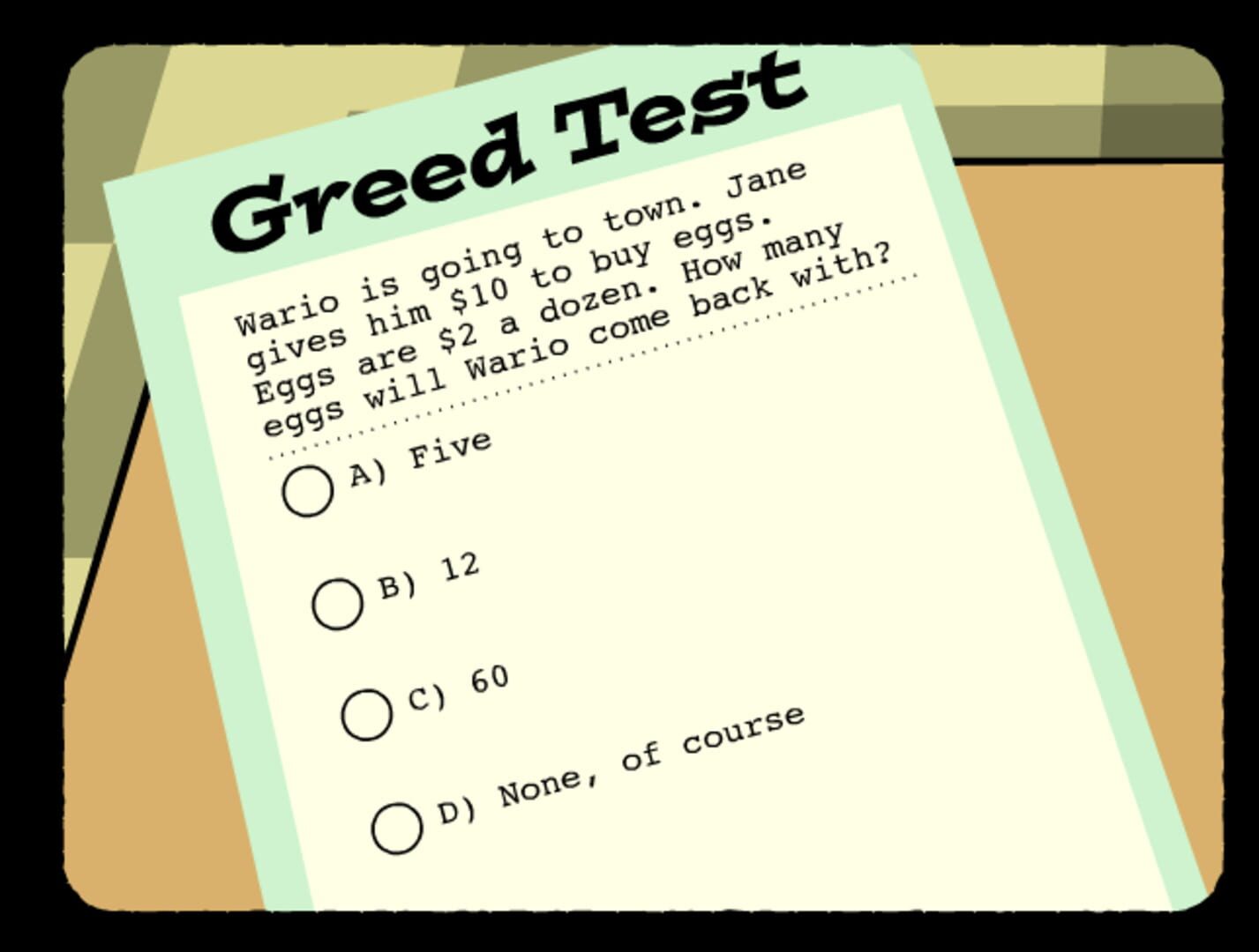 Greed School Test (2001)