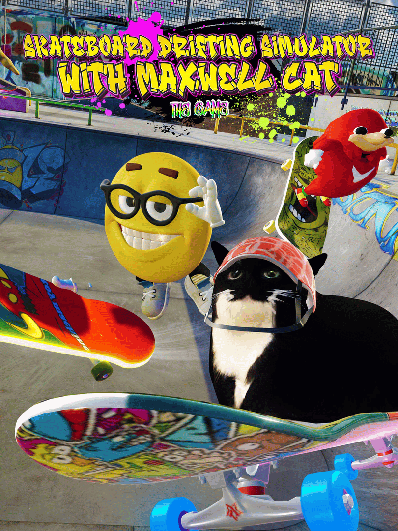 Skateboard Drifting Simulator with Maxwell Cat: The Game Cover