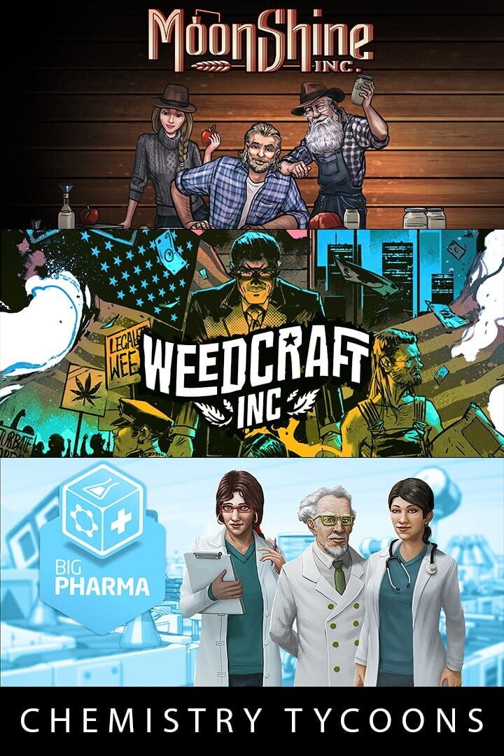 Weedcraft Inc + Moonshine Inc + Big Pharma: Chemistry Tycoons Bundle