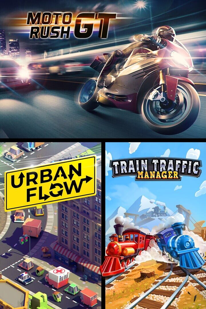 Bundle : Moto Rush GT + Urban Flow + Train Traffic Manager