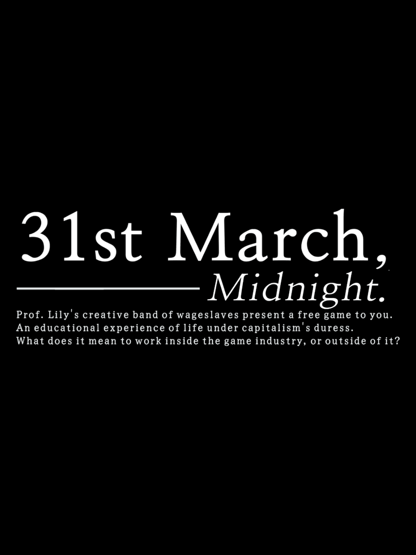31st March, Midnight. Cover