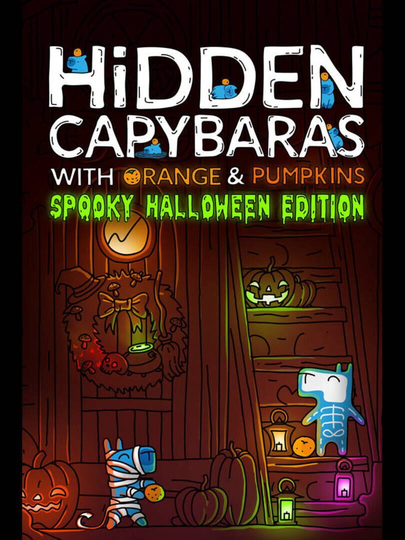 Hidden Capybaras with Orange and Pumpkins: Spooky Halloween Edition cover art