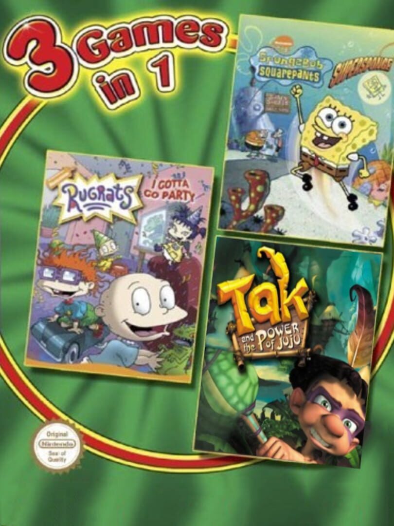 3 Games in 1: Tak and the Power of Juju / SpongeBob SquarePants: SuperSponge / Rugrats: I Gotta Go Party cover art