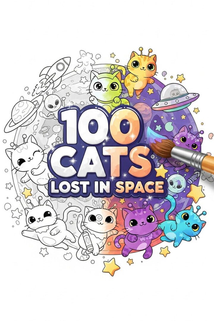 Cover image of 100 Cats Lost in Space Find & Color