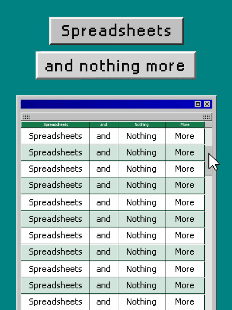 Spreadsheets and Nothing More Cover