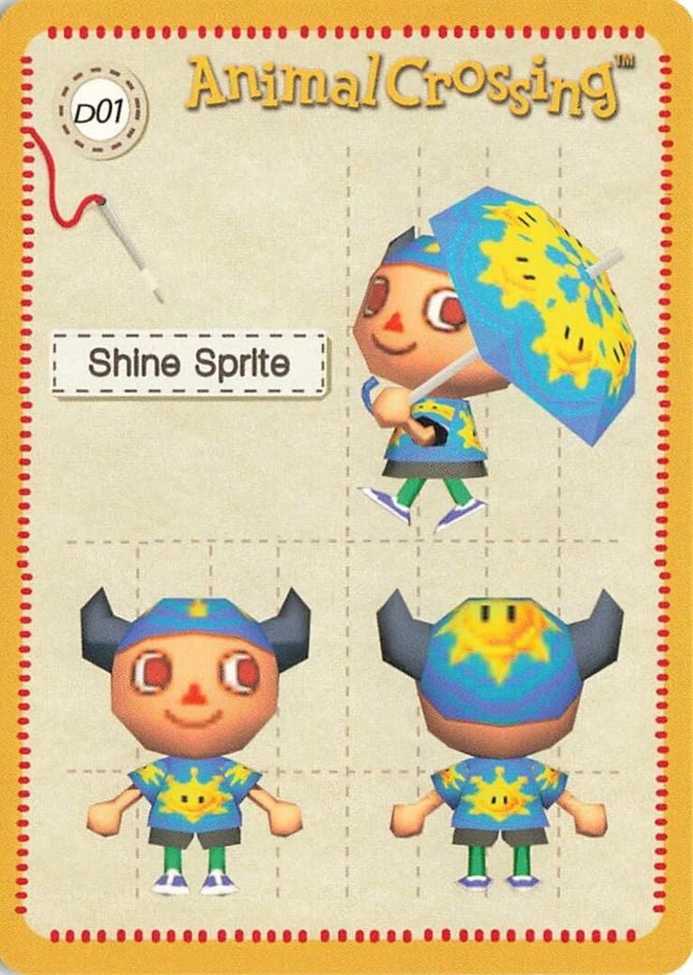 Animal Crossing-e: D01 - Design Card: Shine Sprite