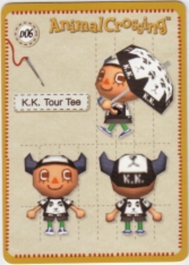 Animal Crossing-e: D06 - Design Card: K.K. Tour Tee