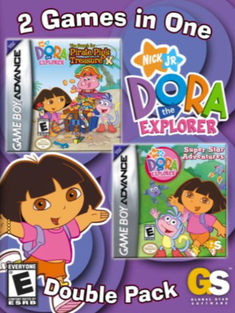 2 Games in One Double Pack | Dora the Explorer: Pirate Pig's Treasure & Dora the Explorer: Super Star Adventures cover art