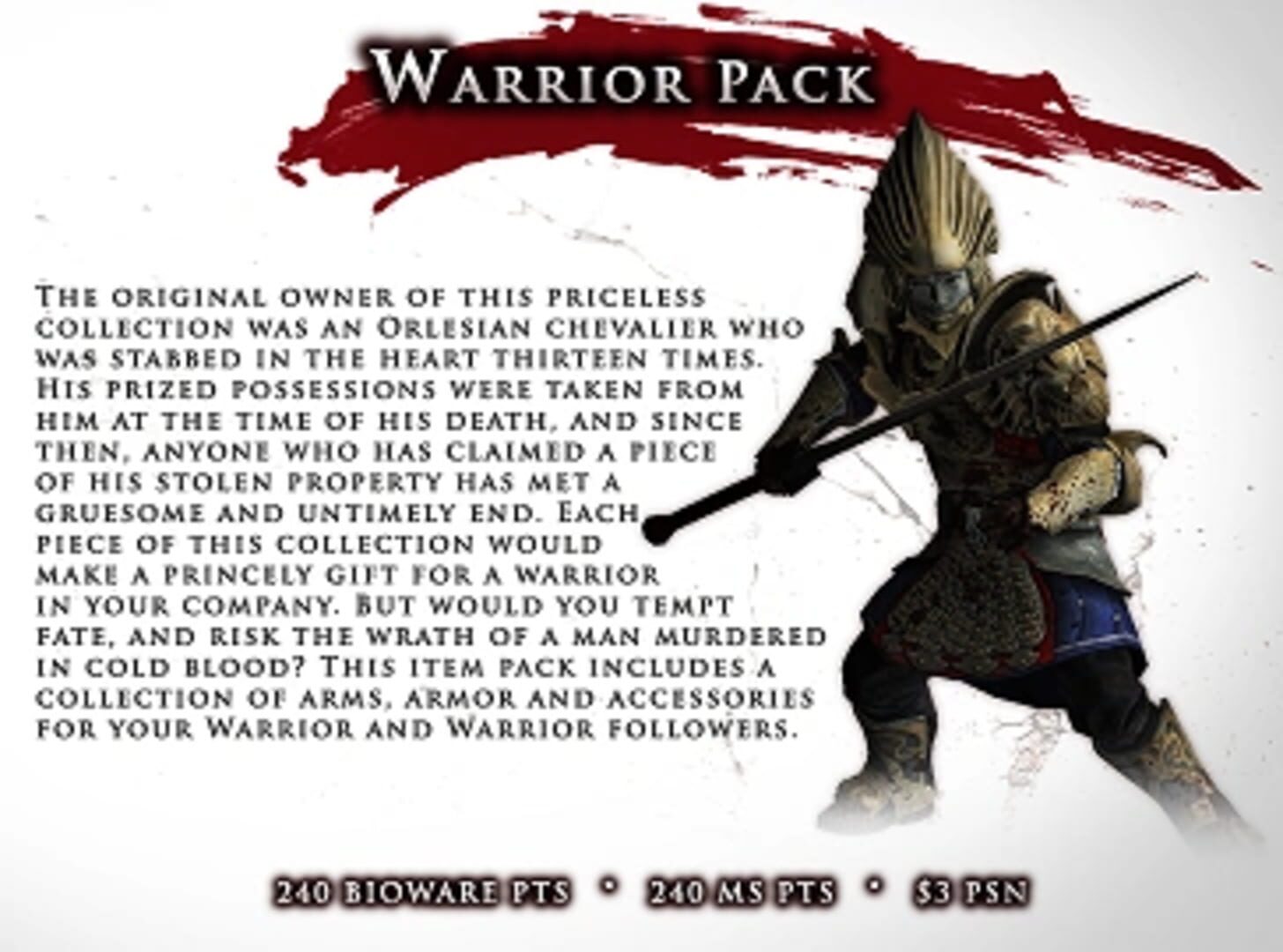 Dragon Age II: Warrior Item Pack