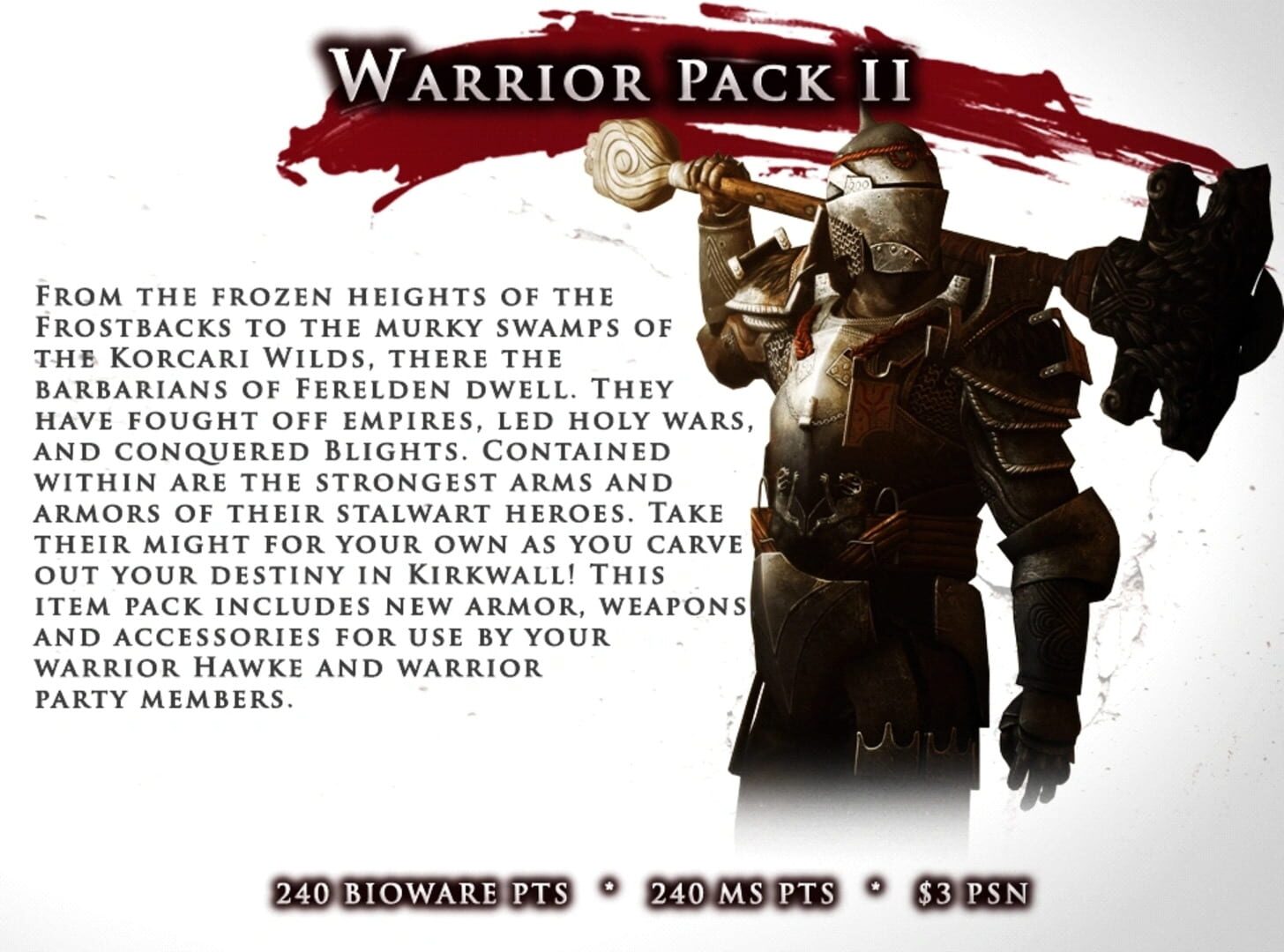 Dragon Age II: Warrior Item Pack II