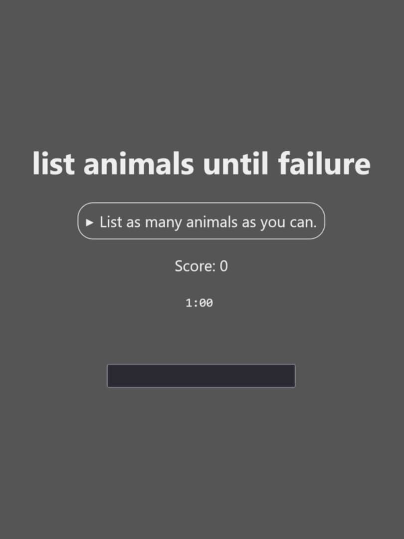 List Animals Until Failure