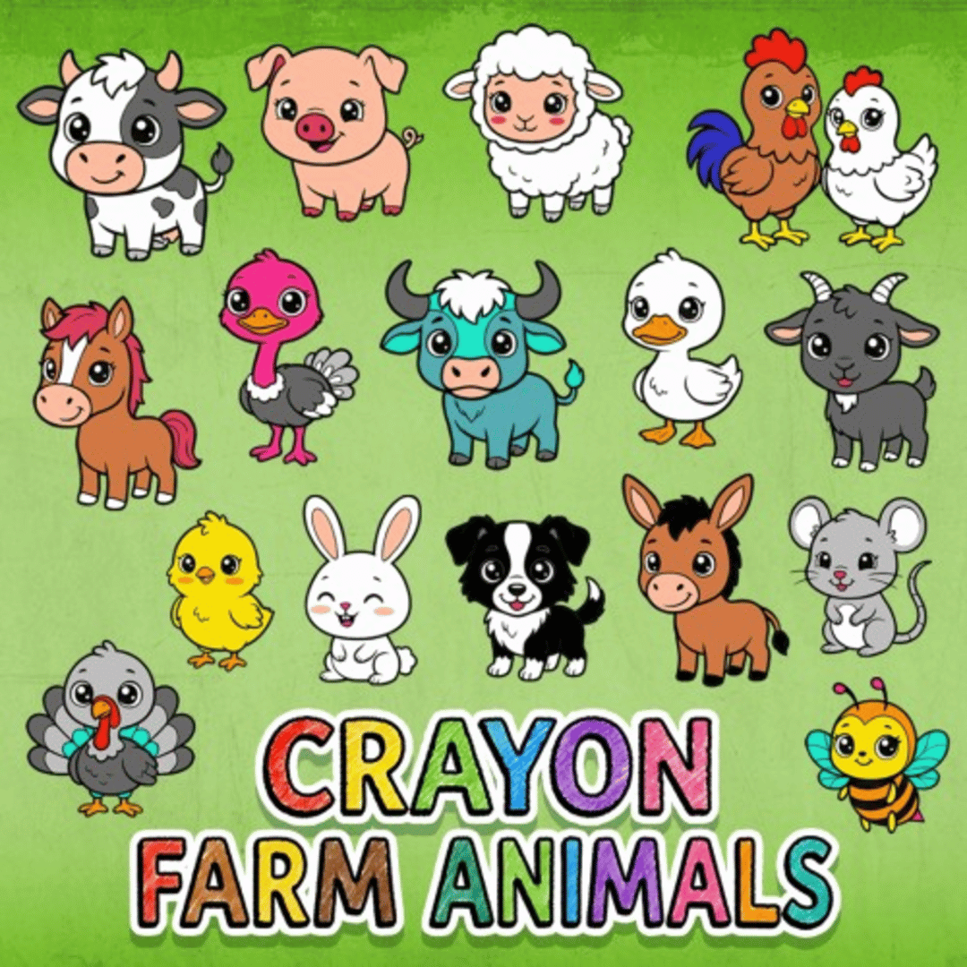 Crayon Farm Animals Cover