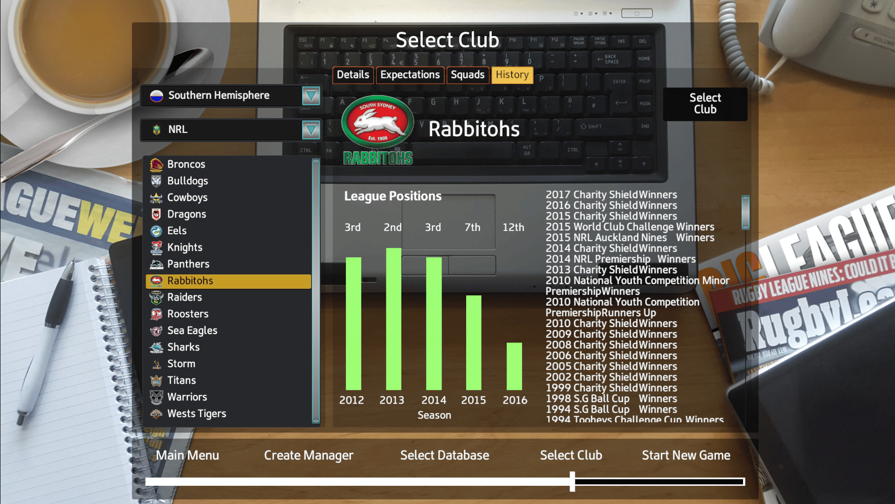 Rugby League Team Manager 2018 screenshot