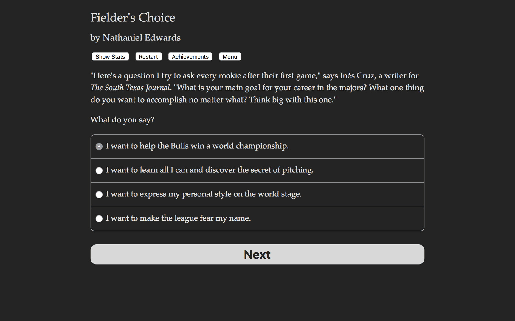 The Fielder's Choice screenshot