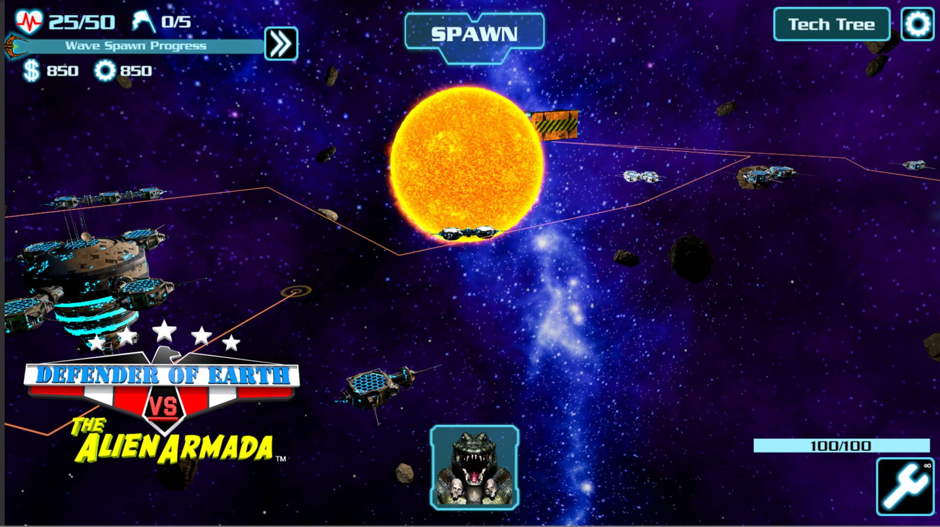Defender of Earth vs. The Alien Armada - Screenshot