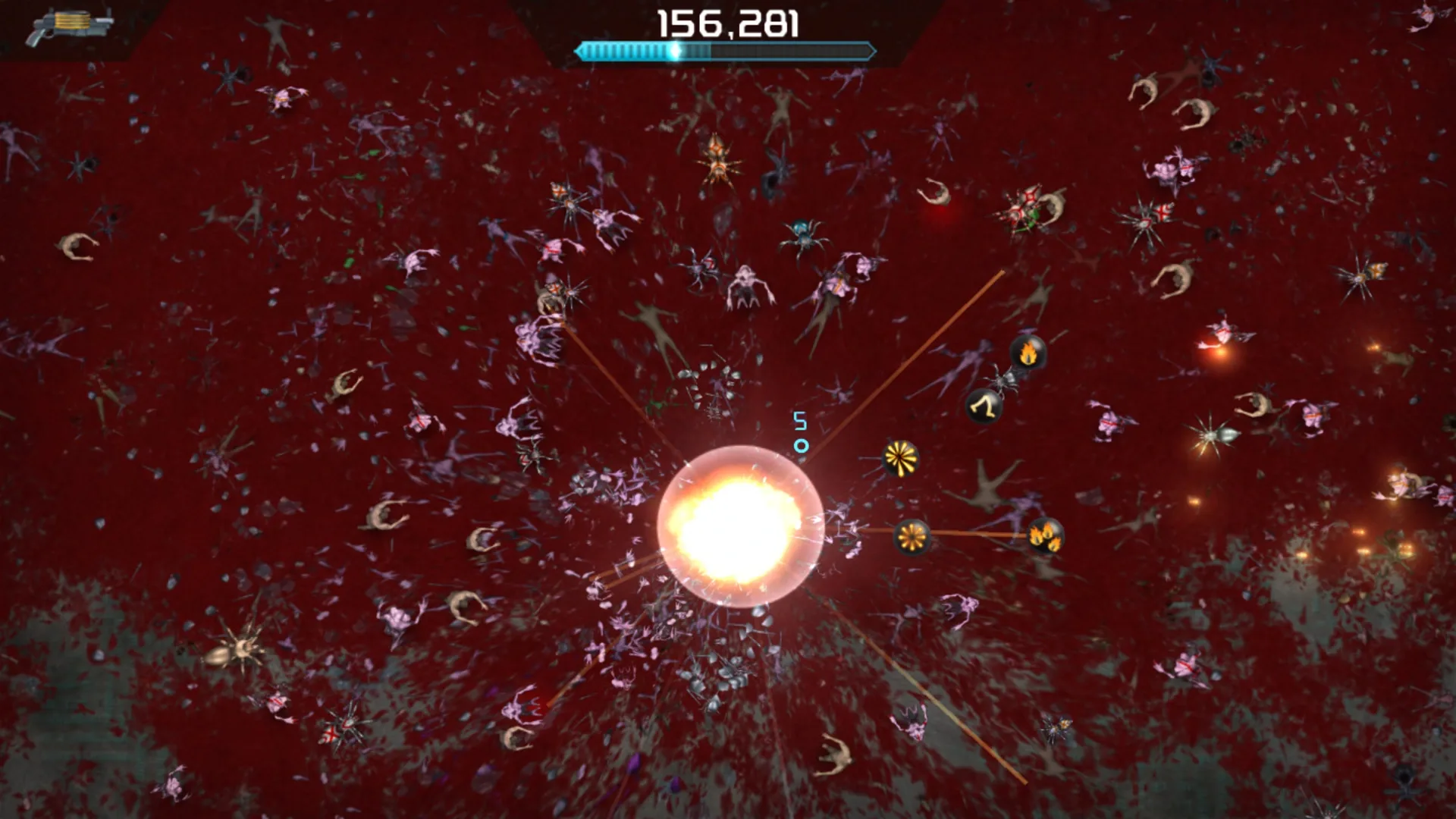 Captura de pantalla - Crimsonland