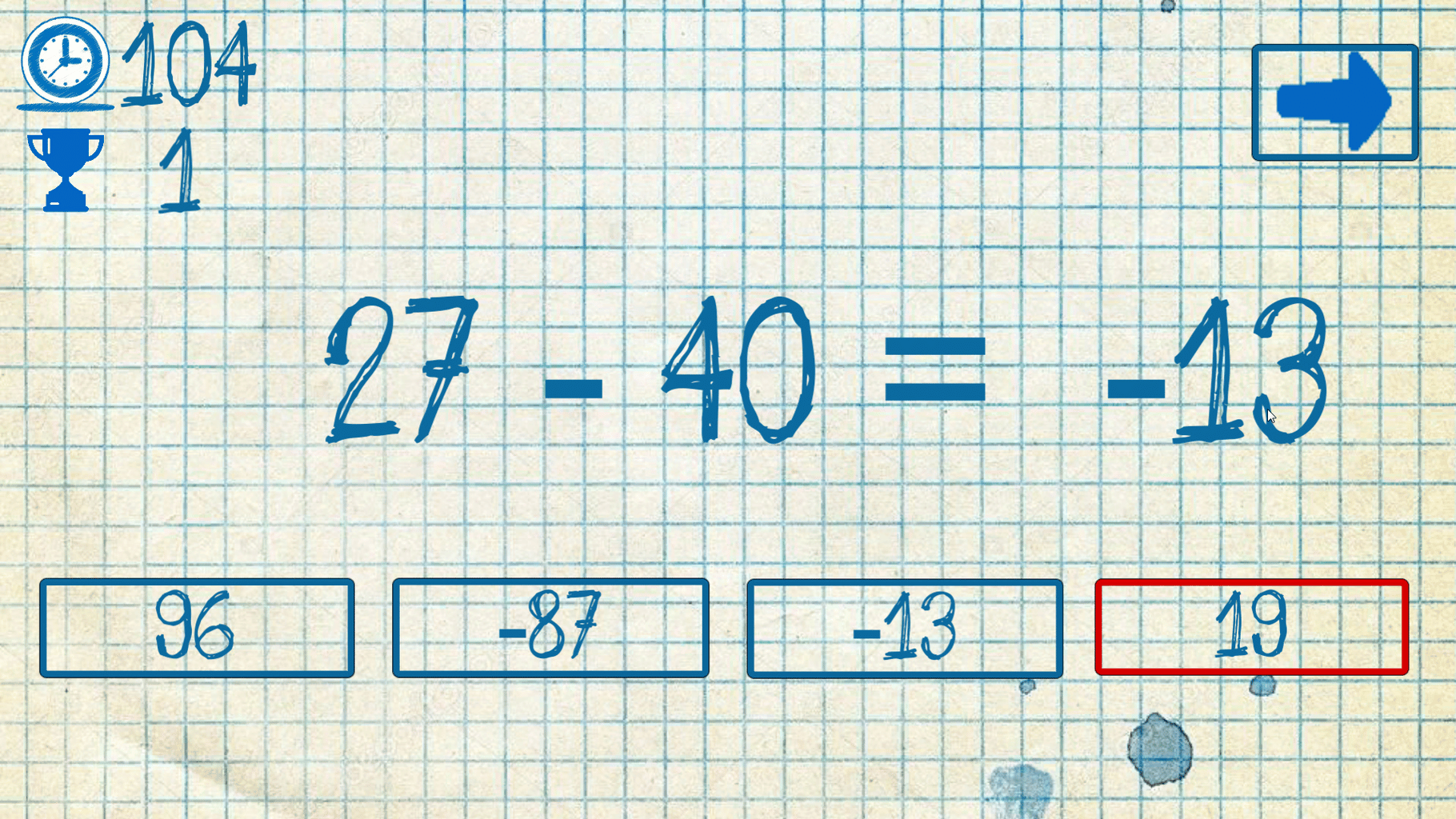 The young mathematician: Easy difficulty screenshot