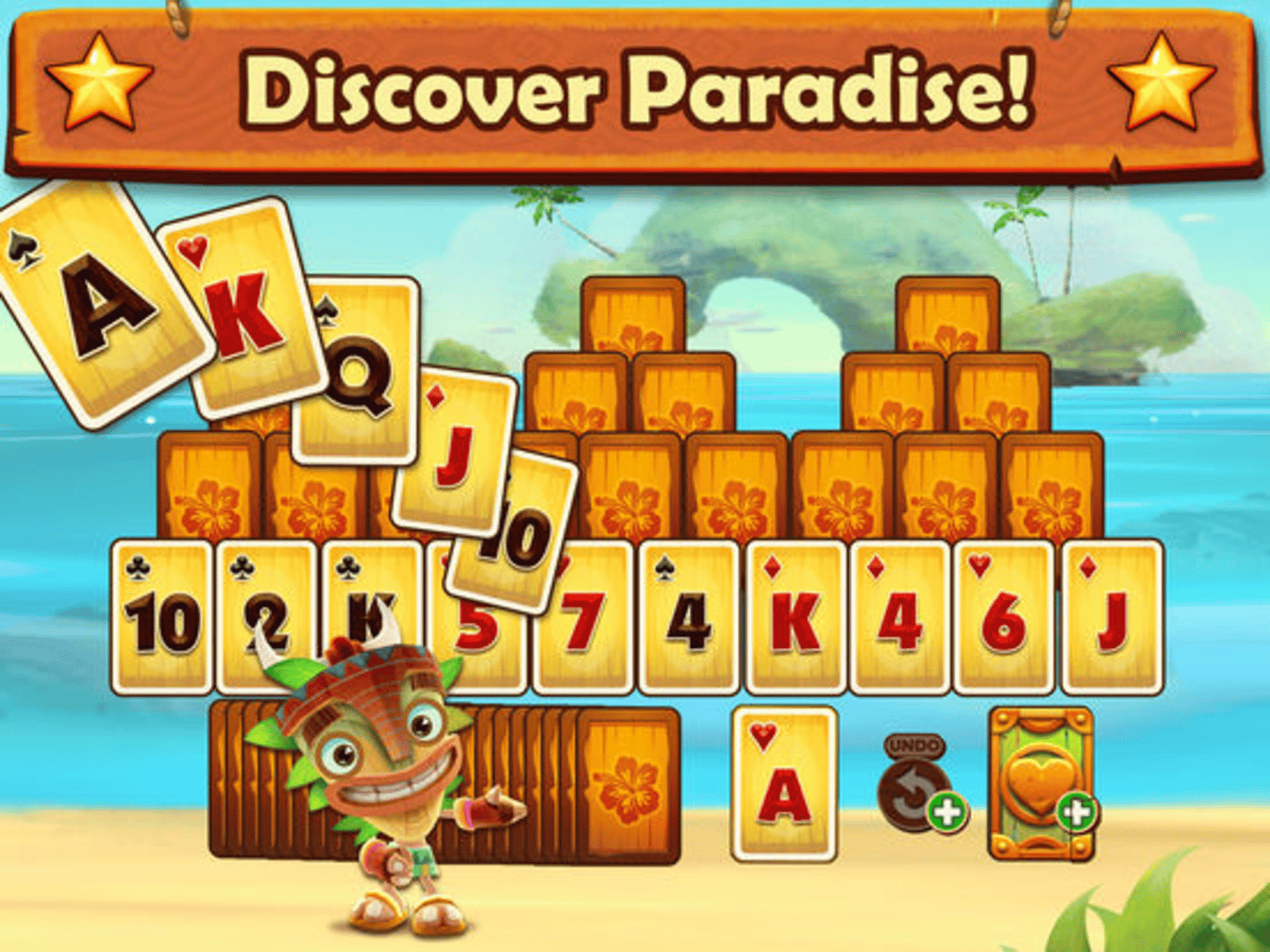 Tiki Solitaire TriPeaks screenshot