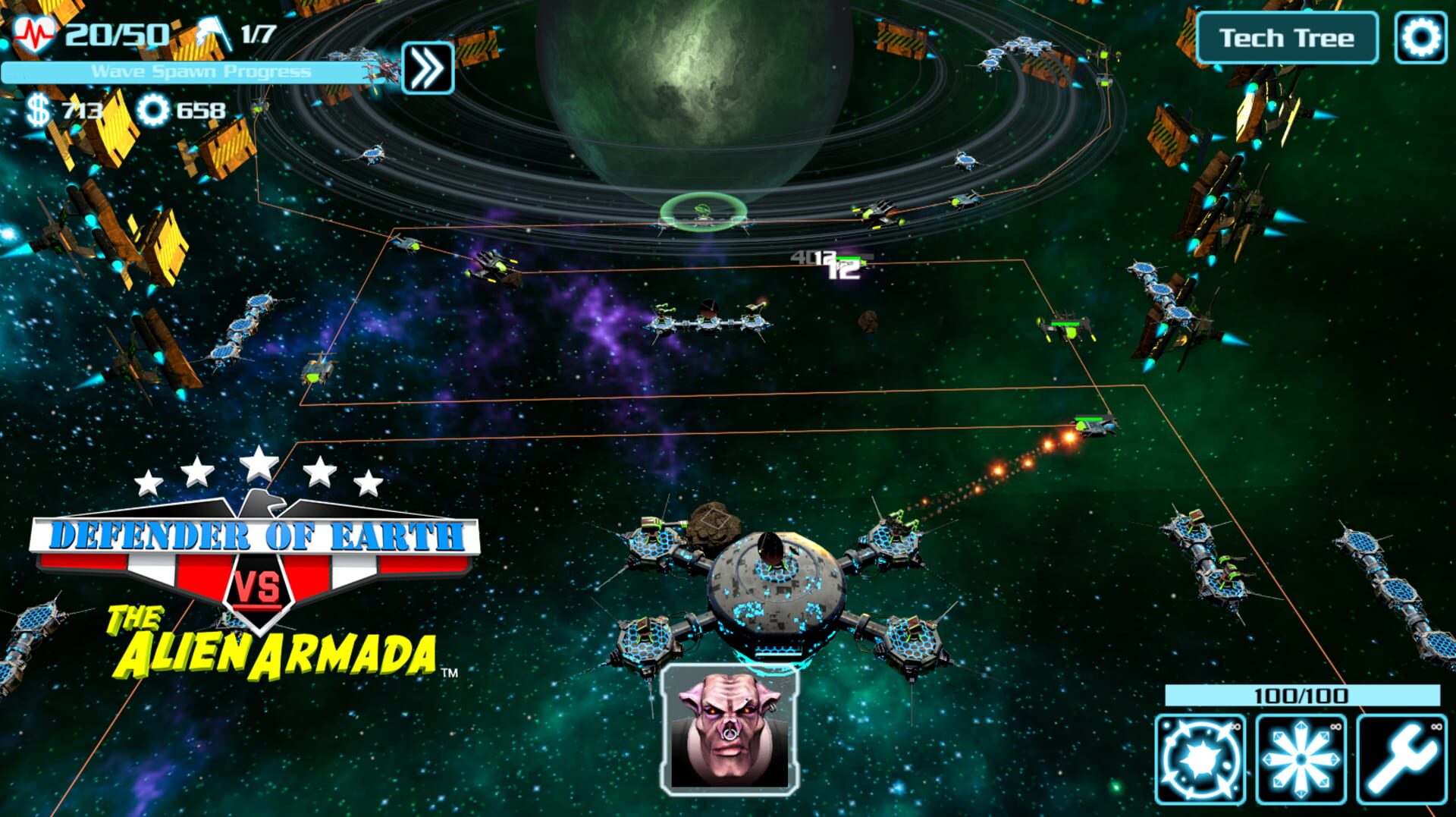 Defender of Earth vs. The Alien Armada - Screenshot