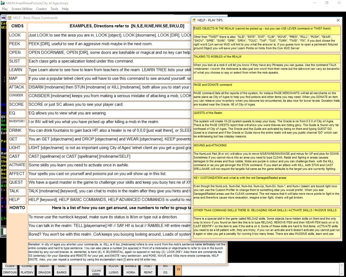 City of Ages: Picture Supportive Text MUD - Screenshot