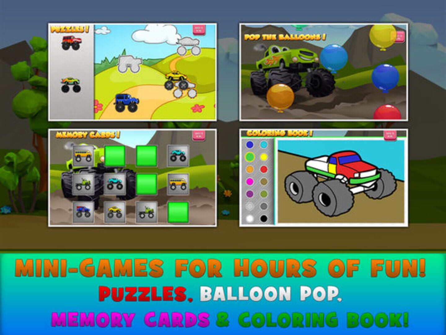 Monster Trucks Kids Racing Game - Screenshot